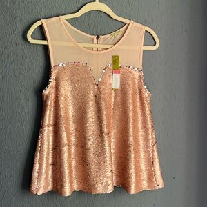 Gianni Bini Pink Sequin Top NWT
